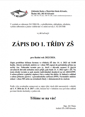 zápis do zš